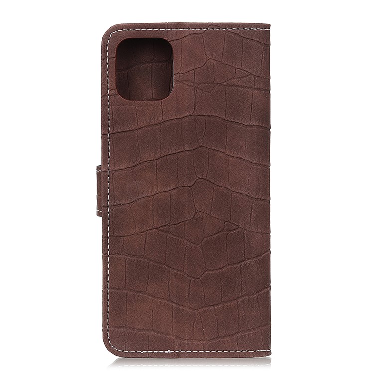 Crocodile Texture Leather Wallet Case for Samsung Galaxy A91/S10 lite - Brown-2