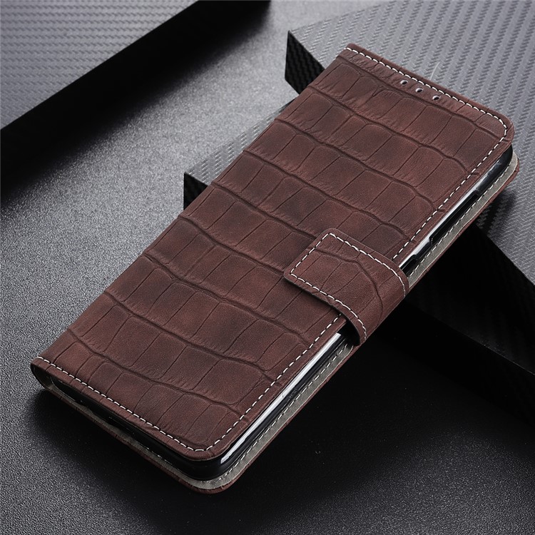 Crocodile Texture Leather Wallet Case for Samsung Galaxy A91/S10 lite - Brown-8