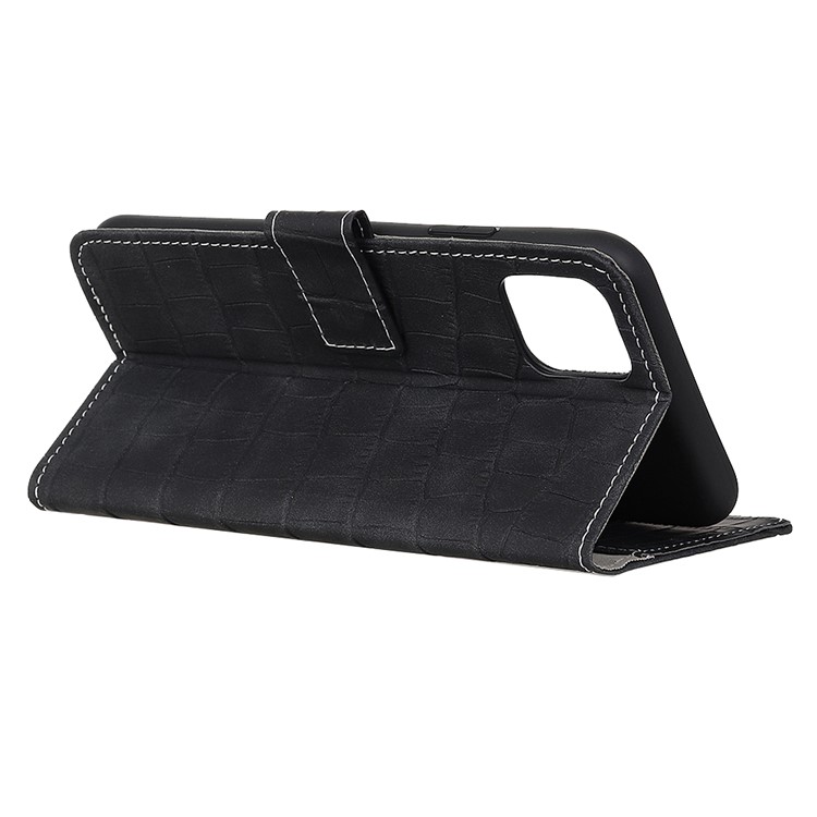 Crocodile Texture Leather Wallet Case for Samsung Galaxy A91/S10 lite - Black-4
