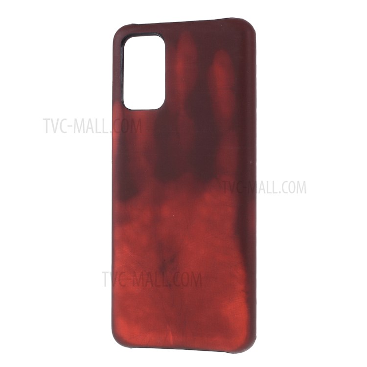 Thermal Induction Fluorescent Color Changing PC Back Phone Case for Samsung Galaxy S20 Plus - Black / Red-2