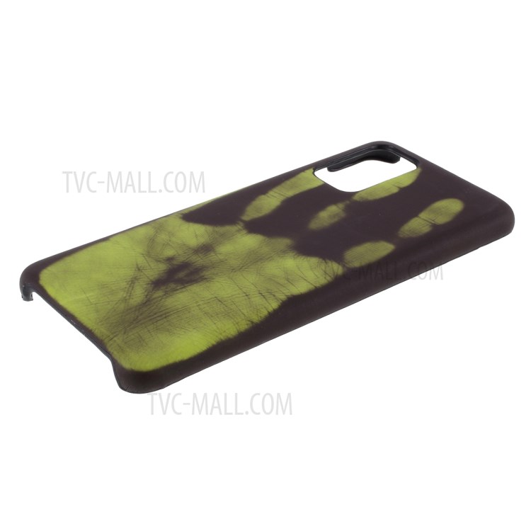 Thermal Induction Fluorescent Color Changing PC Back Phone Case for Samsung Galaxy S20 Plus - Green-1