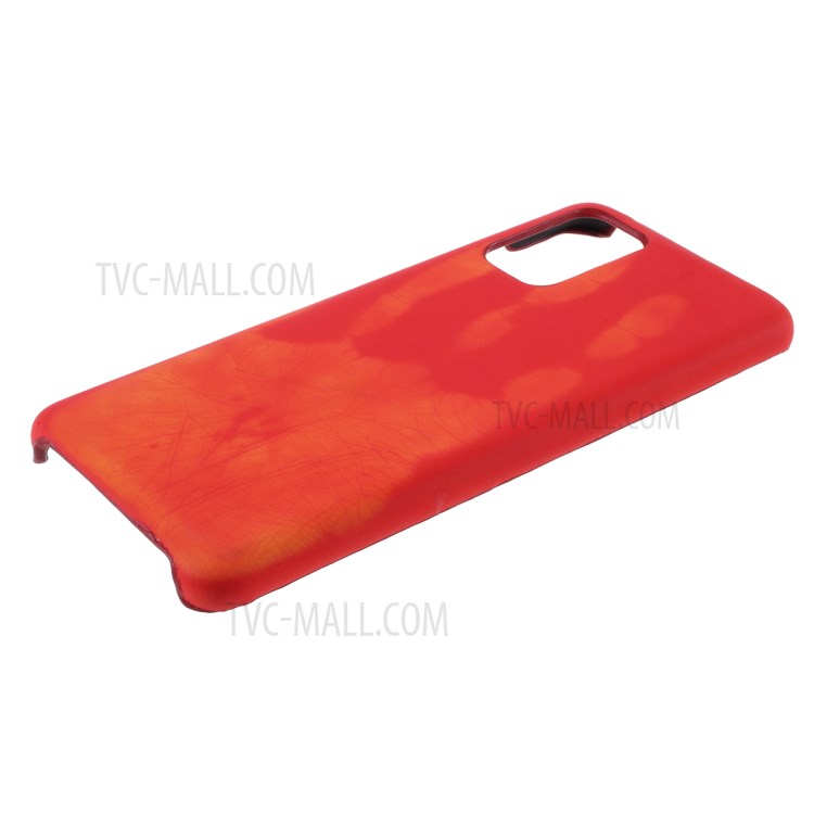 Thermal Induction Fluorescent Color Changing PC Back Phone Case for Samsung Galaxy S20 Plus - Red-1