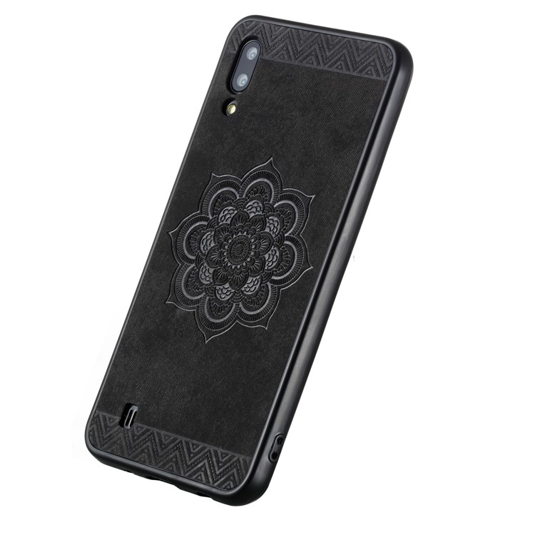 Imprint Mandala Leather Coated PC + TPU Combo Phone Casing for Samsung Galaxy A10 - Black-5