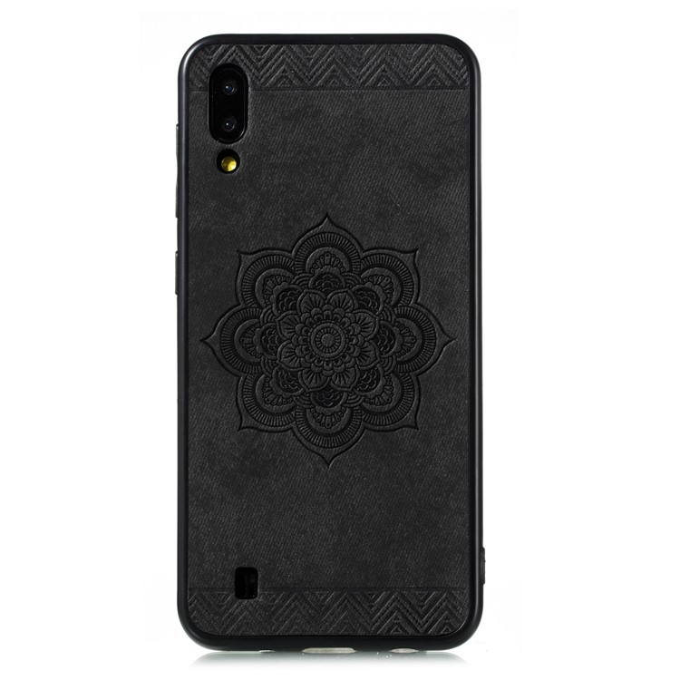 Imprint Mandala Leather Coated PC + TPU Combo Phone Casing for Samsung Galaxy A10 - Black-7