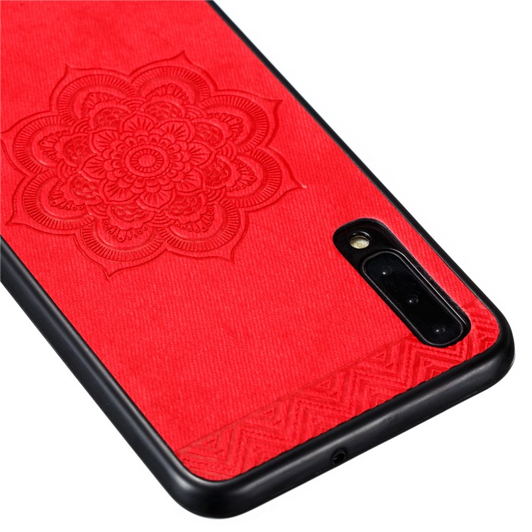 Flower Pattern PU Leather+PC+TPU Phone Case for Samsung Galaxy A30 / A50 / A50s - Red-3