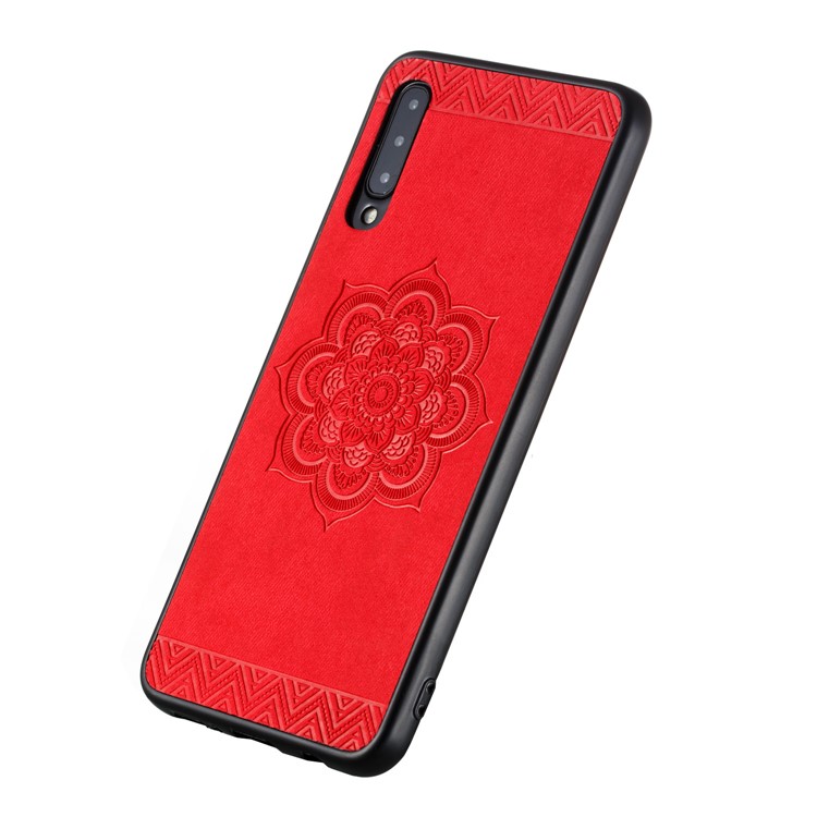 Flower Pattern PU Leather+PC+TPU Phone Case for Samsung Galaxy A30 / A50 / A50s - Red-5