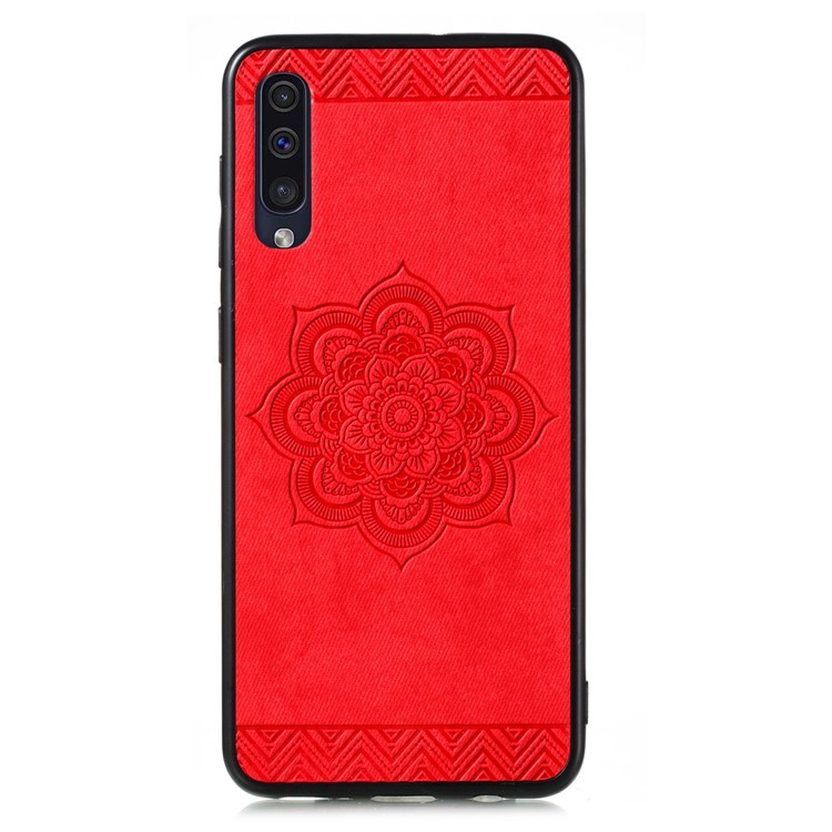 Flower Pattern PU Leather+PC+TPU Phone Case for Samsung Galaxy A30 / A50 / A50s - Red-7