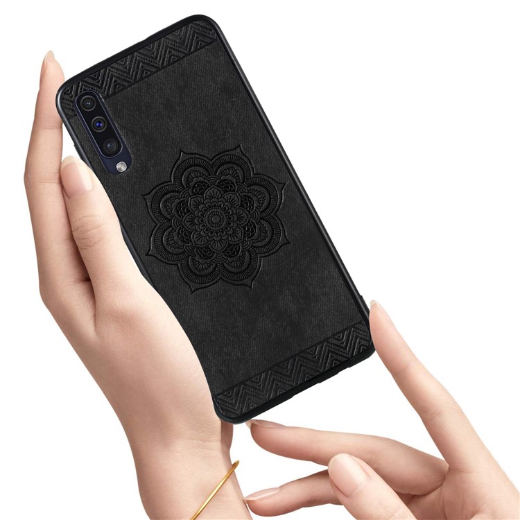 Flower Pattern PU Leather+PC+TPU Phone Case for Samsung Galaxy A30 / A50 / A50s - Black-2