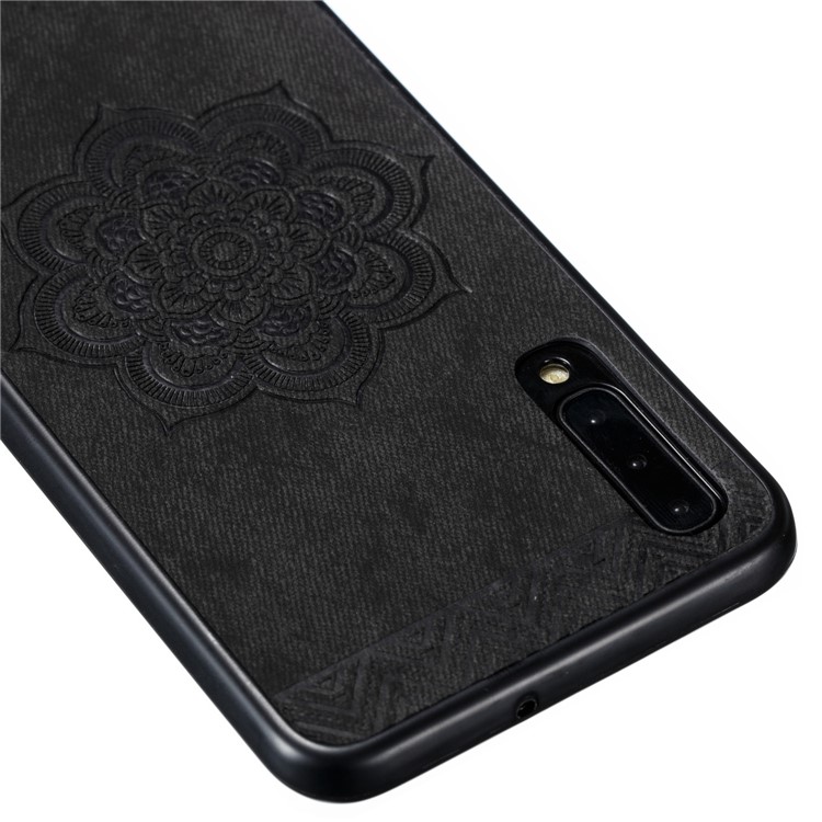 Flower Pattern PU Leather+PC+TPU Phone Case for Samsung Galaxy A30 / A50 / A50s - Black-3