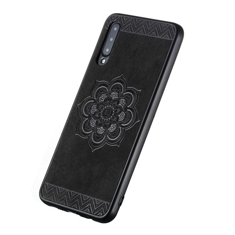 Flower Pattern PU Leather+PC+TPU Phone Case for Samsung Galaxy A30 / A50 / A50s - Black-5