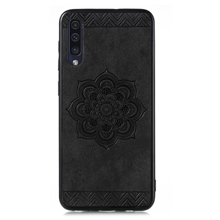 Flower Pattern PU Leather+PC+TPU Phone Case for Samsung Galaxy A30 / A50 / A50s - Black-9