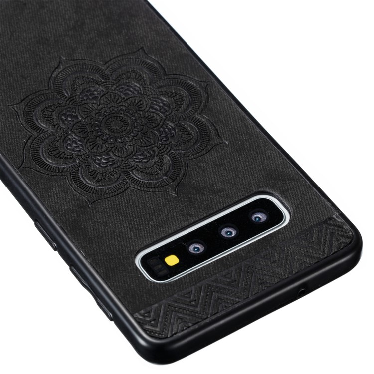 Flower Pattern PU Leather+PC+TPU Phone Case for Samsung Galaxy S10 - Black-3