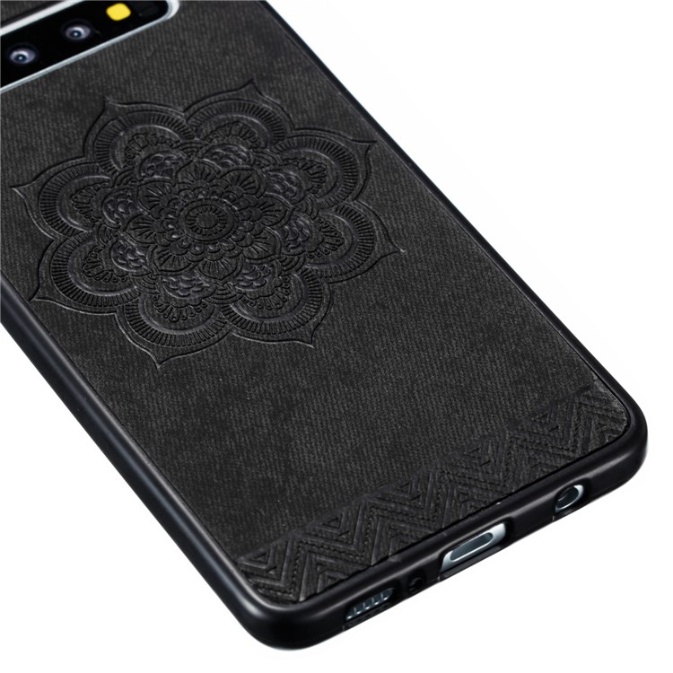 Flower Pattern PU Leather+PC+TPU Phone Case for Samsung Galaxy S10 - Black-4