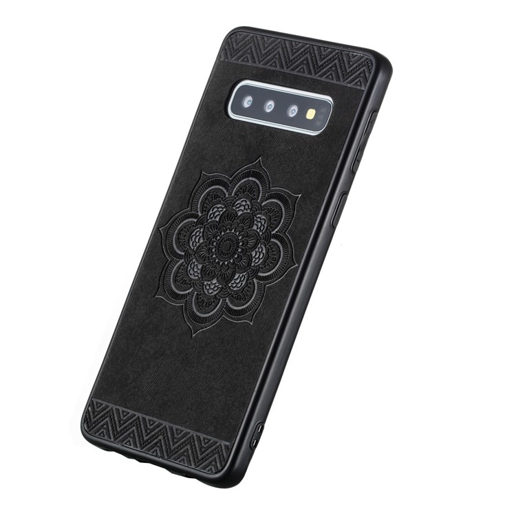 Flower Pattern PU Leather+PC+TPU Phone Case for Samsung Galaxy S10 - Black-5