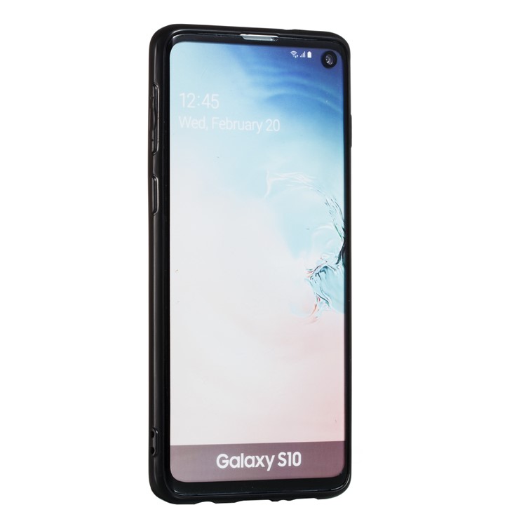 Flower Pattern PU Leather+PC+TPU Phone Case for Samsung Galaxy S10 - Black-7