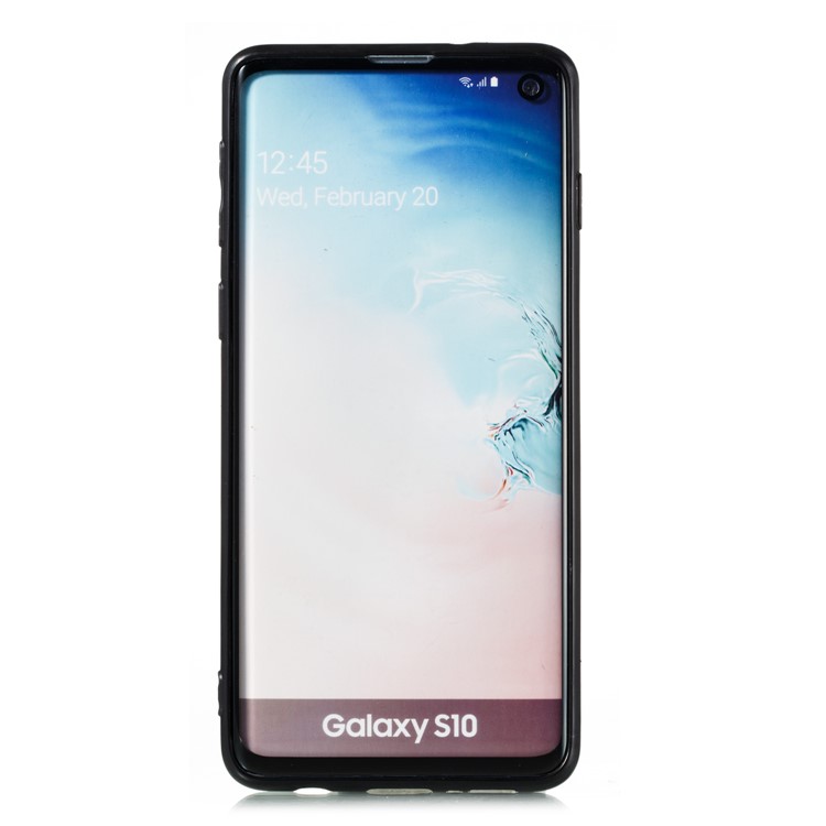 Flower Pattern PU Leather+PC+TPU Phone Case for Samsung Galaxy S10 - Black-8