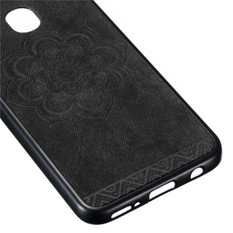 Imprint Mandala Flower PU Leather Coated Case Phone Cover for Samsung Galaxy A40 - Black-4