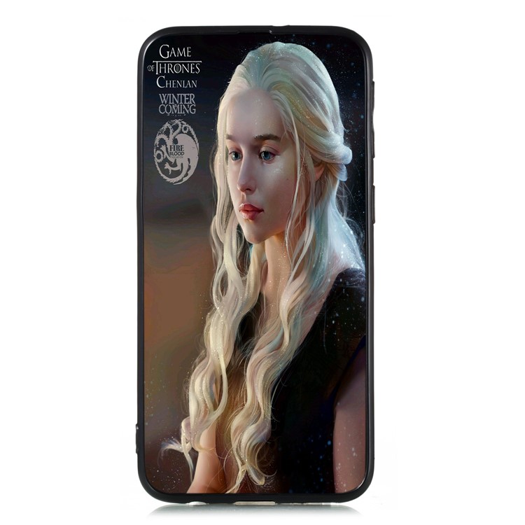 Imprint Mandala Flower PU Leather Coated Case Phone Cover for Samsung Galaxy A40 - Black-8