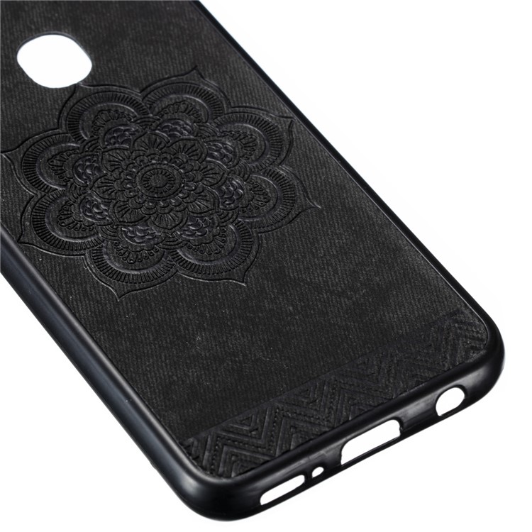 Imprint Mandala Flower PU Leather Coated Phone Case for Samsung Galaxy A20e - Black-4