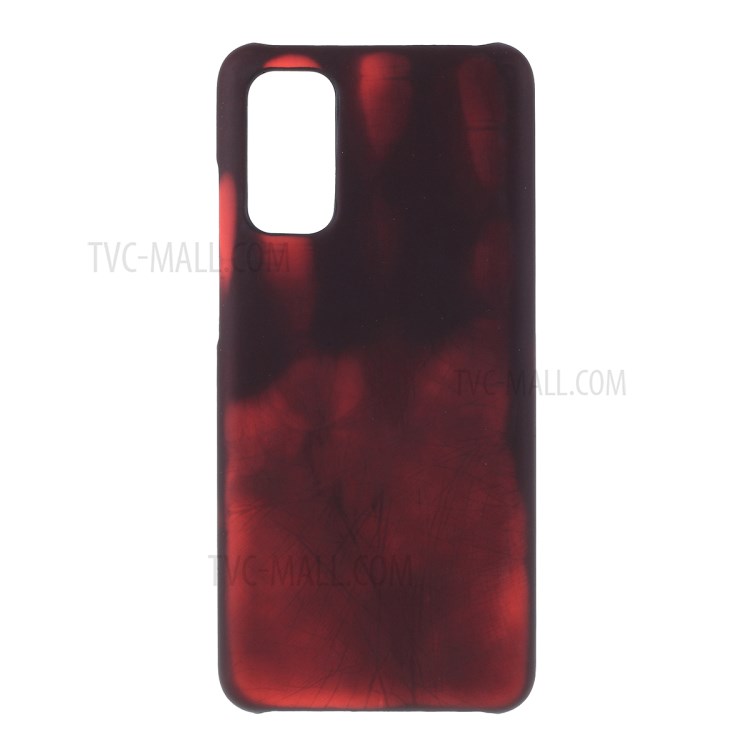 Thermal Induction Fluorescent Color Changing PC Back Phone Case for Samsung Galaxy S20 - Black/Red-2