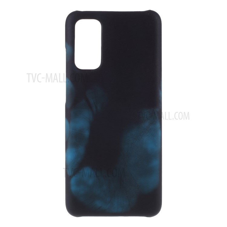Thermal Induction Fluorescent Color Changing PC Back Phone Case for Samsung Galaxy S20 - Black/Blue-1