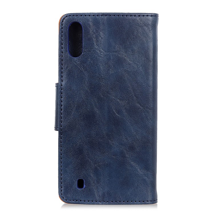 Crazy Horse Texture Wallet Leather Case for Samsung Galaxy A01 - Dark Blue-10