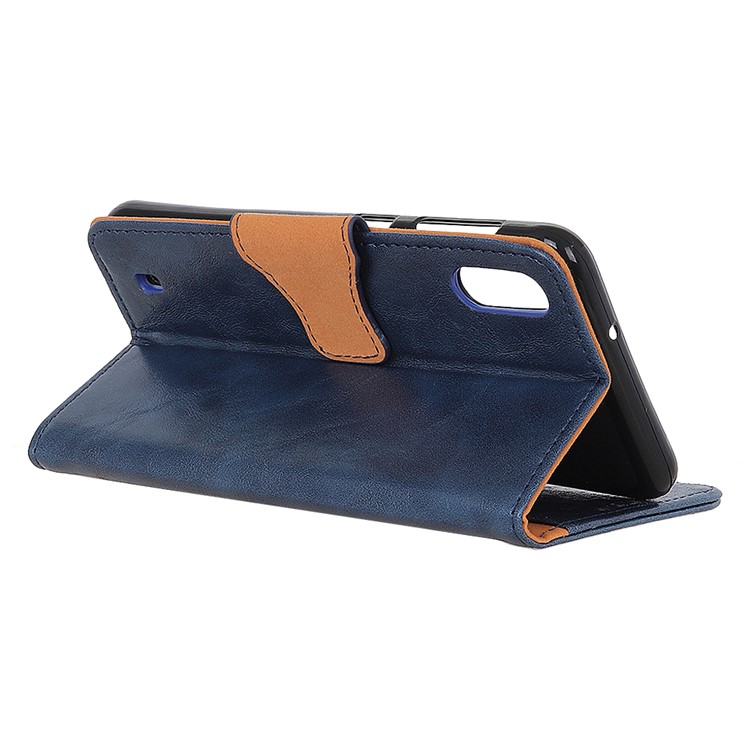 Crazy Horse Texture Wallet Leather Case for Samsung Galaxy A01 - Dark Blue-11