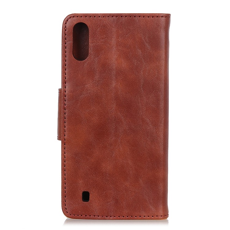 Crazy Horse Texture Wallet Leather Case for Samsung Galaxy A01 - Brown-10