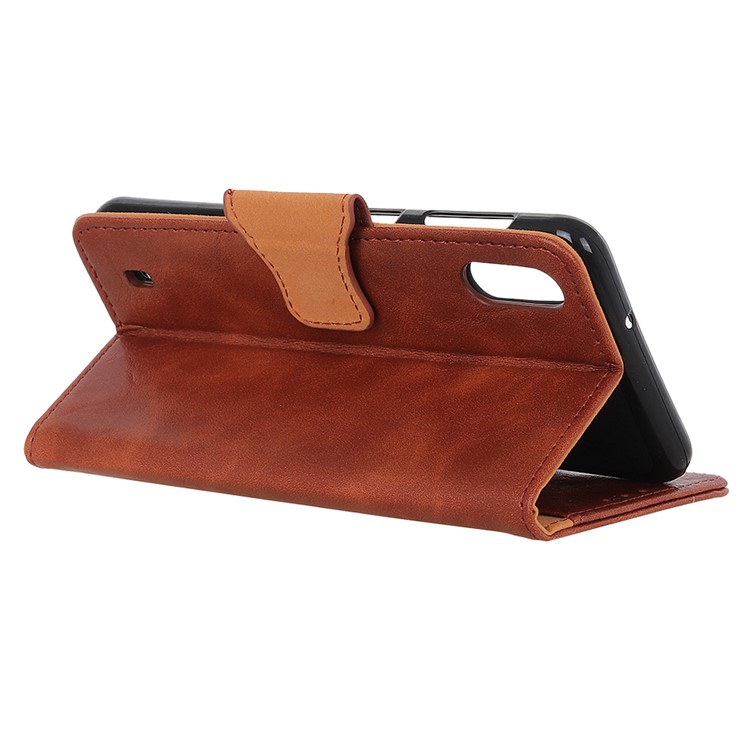 Crazy Horse Texture Wallet Leather Case for Samsung Galaxy A01 - Brown-11