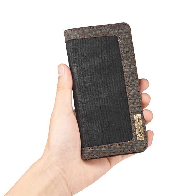 CASEME capa de lona capa de couro para Samsung Galaxy S7 Edge G935 - negro-12