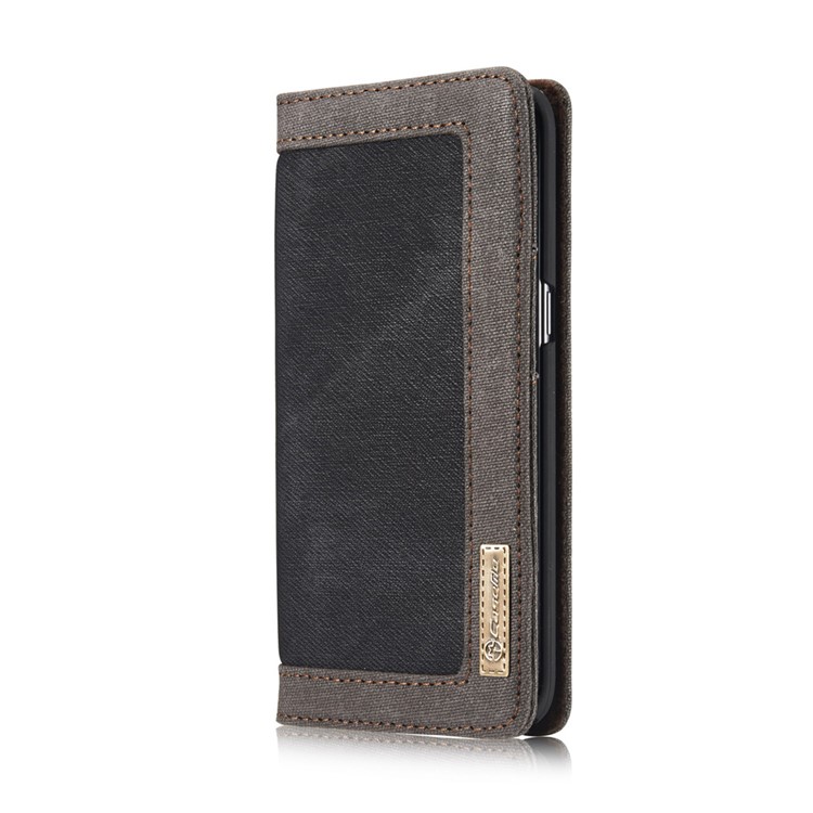 CASEME capa de lona capa de couro para Samsung Galaxy S7 Edge G935 - negro-2