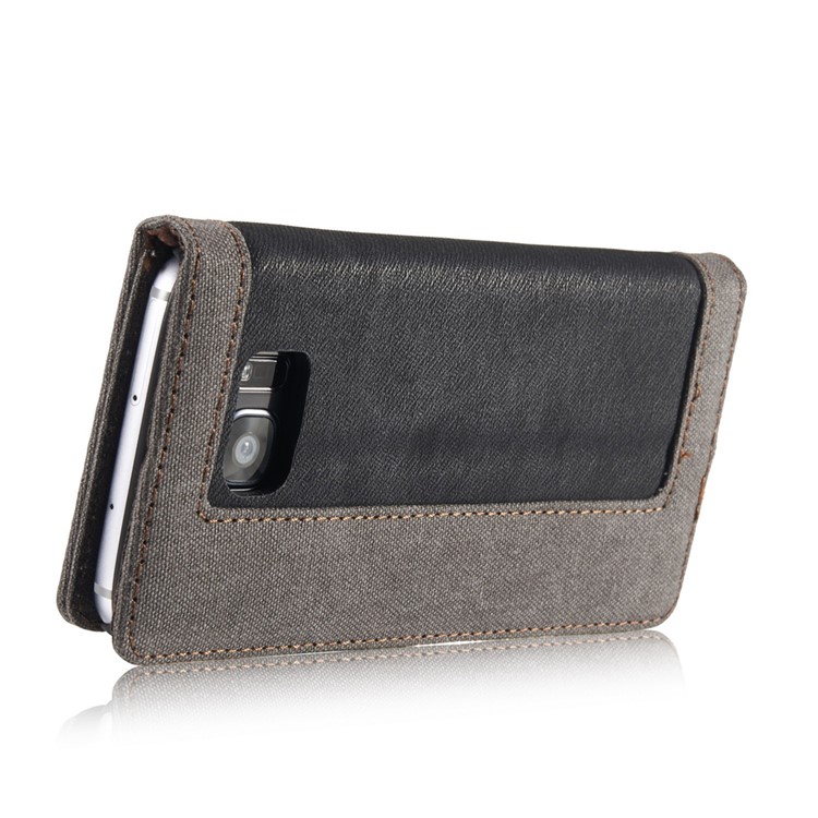 CASEME capa de lona capa de couro para Samsung Galaxy S7 Edge G935 - negro-4