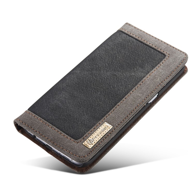 CASEME capa de lona capa de couro para Samsung Galaxy S7 Edge G935 - negro-7