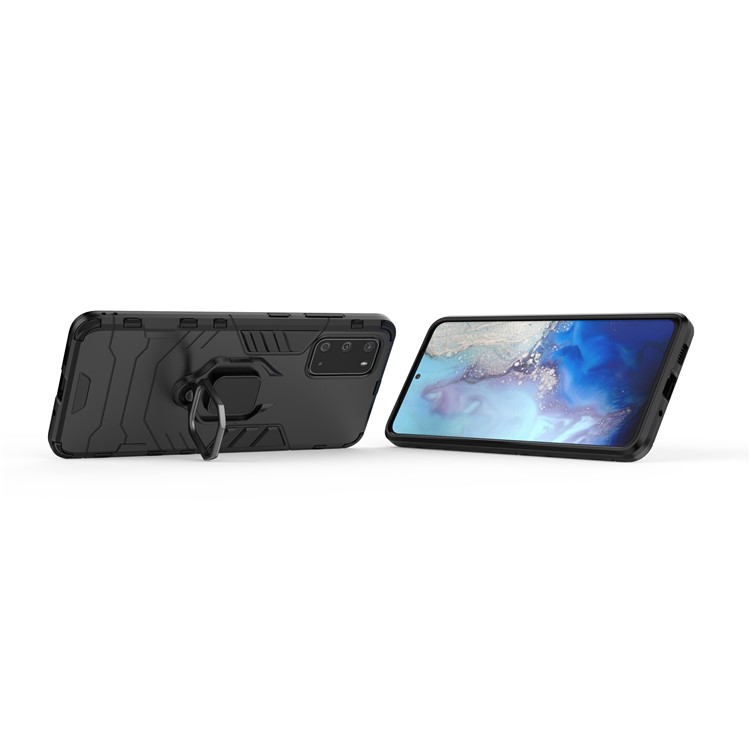 PC + TPU Phone Case with Kickstand for Samsung Galaxy S20 Plus - Black-3