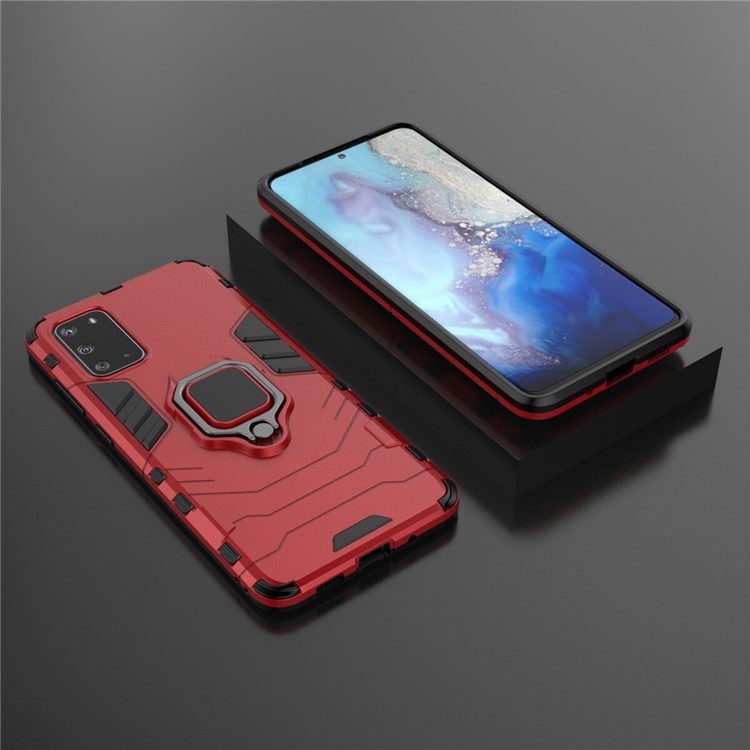PC + TPU Phone Case with Kickstand for Samsung Galaxy S20 Plus - Red-4