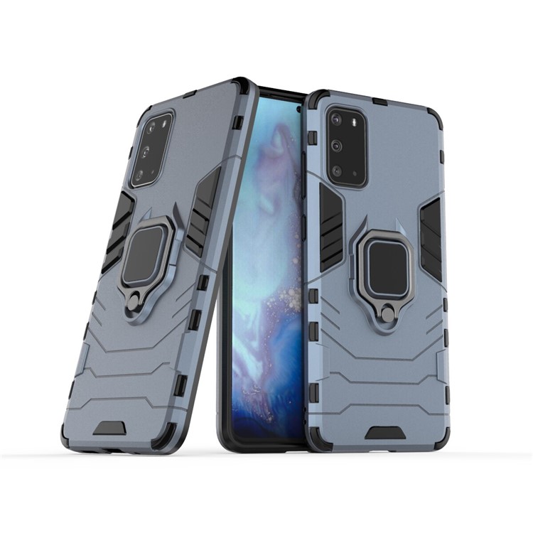 PC + TPU Phone Case with Kickstand for Samsung Galaxy S20 Plus - Blue-1
