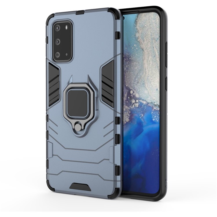 PC + TPU Phone Case with Kickstand for Samsung Galaxy S20 Plus - Blue-2