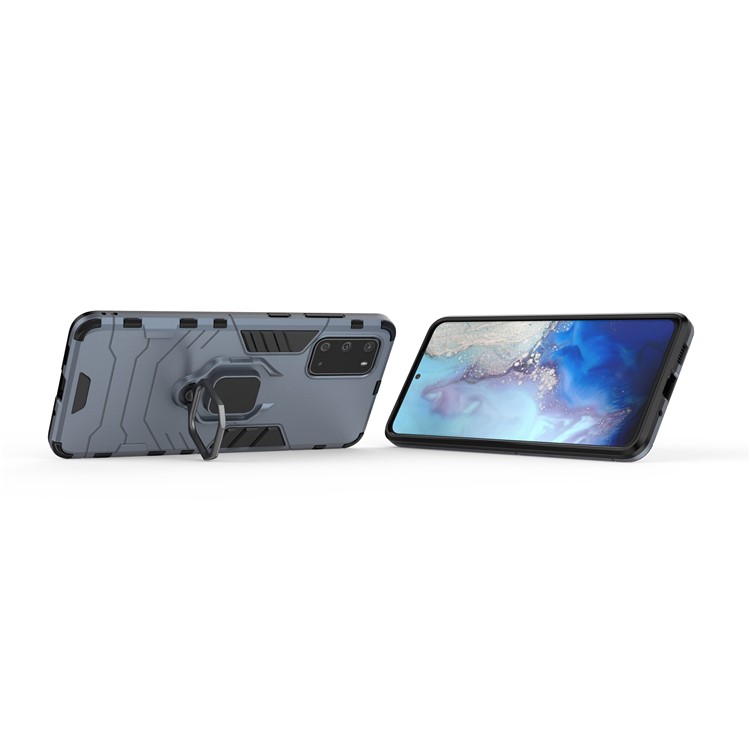 PC + TPU Phone Case with Kickstand for Samsung Galaxy S20 Plus - Blue-3