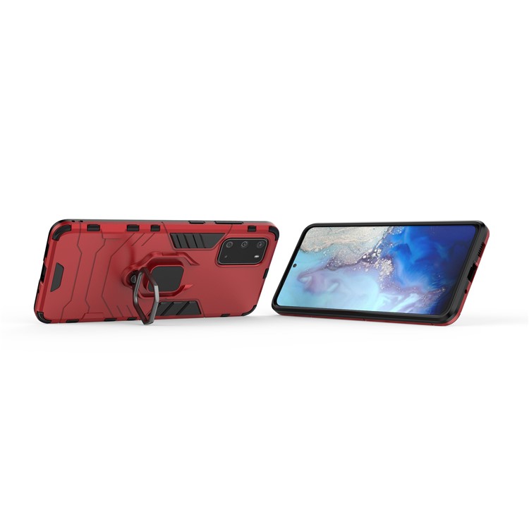 Plastic + TPU Hybrid Phone Case with Kickstand for Samsung Galaxy S20 Ultra - Red-3