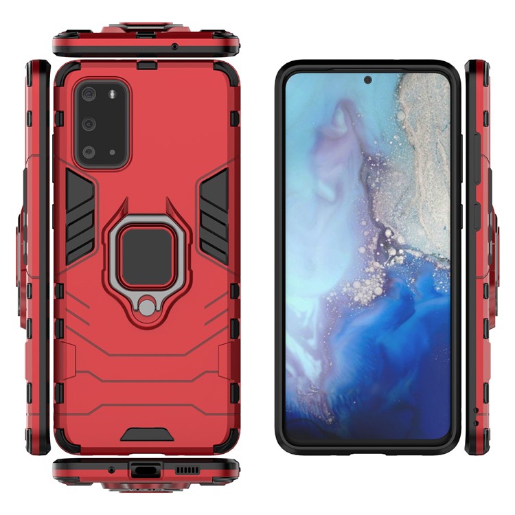 Plastic + TPU Hybrid Phone Case with Kickstand for Samsung Galaxy S20 Ultra - Red-5