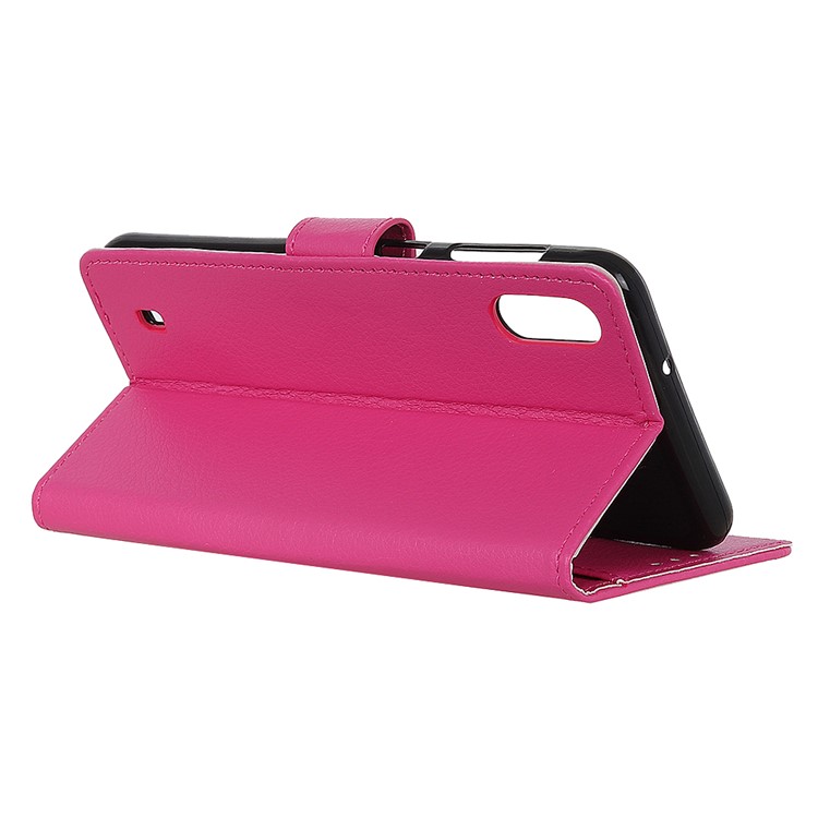 Litchi Skin Wallet Leather Stand Case for Samsung Galaxy A01 - Rose-10