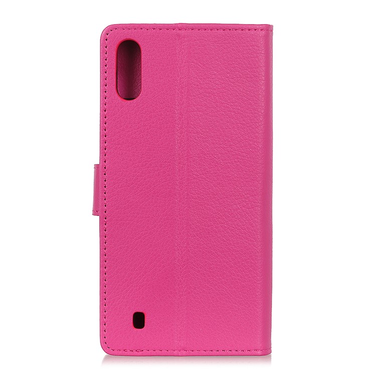 Litchi Skin Wallet Leather Stand Case for Samsung Galaxy A01 - Rose-11