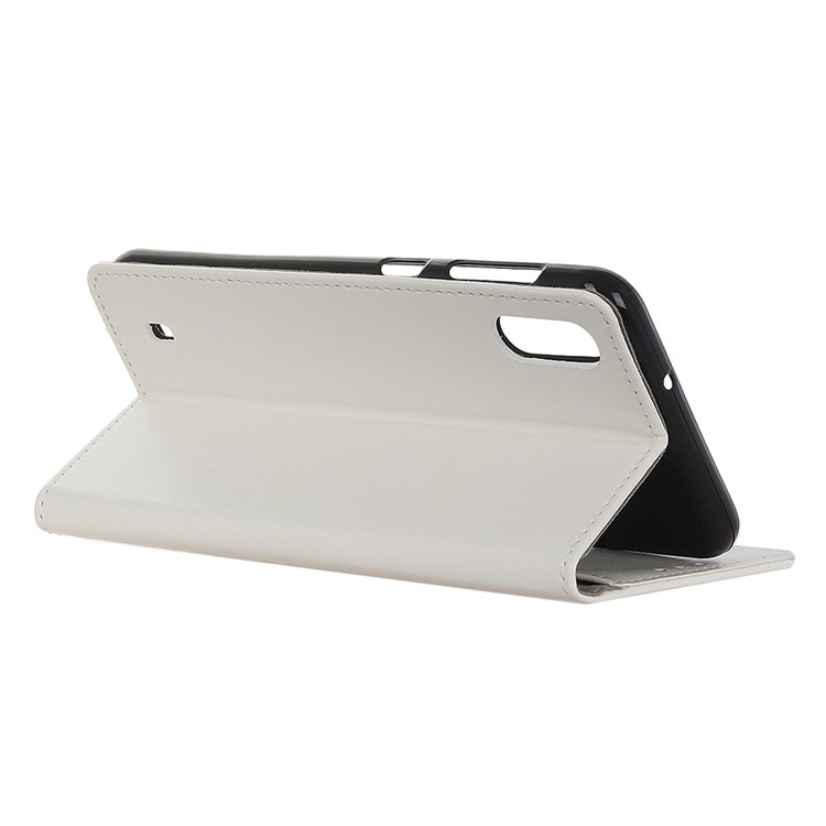Crazy Horse Leather Wallet Case for Samsung Galaxy A01 - White-10