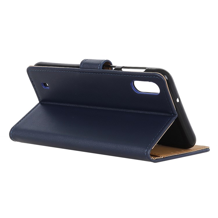 Wallet Leather Stand Case for Samsung Galaxy A01 - Blue-8