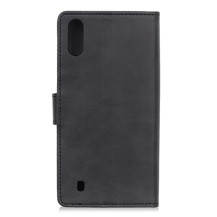 Matte Skin Leather Wallet Case for Samsung Galaxy A01 - Black-11