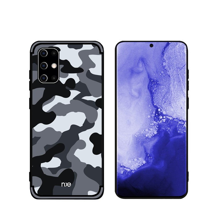 NXE Camouflage Pattern TPU Cell Phone Case for Samsung Galaxy S20 Plus - Grey-4