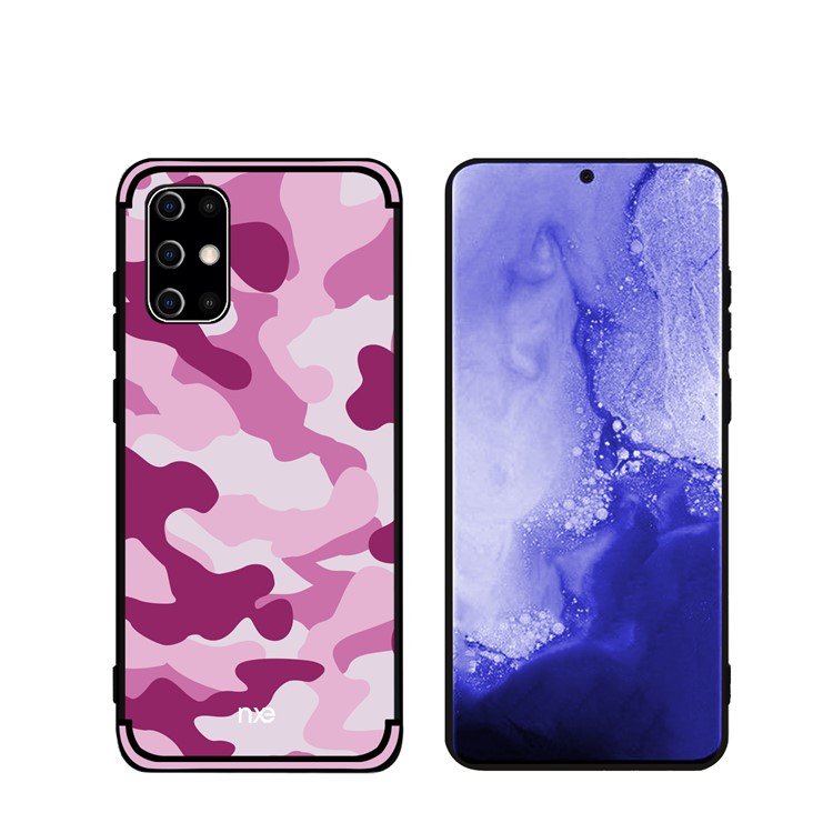 NXE Camouflage Pattern TPU Cell Phone Case for Samsung Galaxy S20 Plus - Pink-4