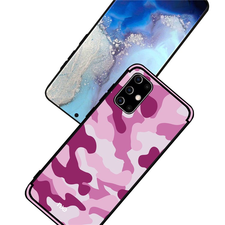 NXE Camouflage Pattern TPU Cell Phone Case for Samsung Galaxy S20 Plus - Pink-5