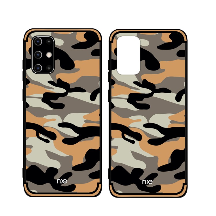 NXE Camouflage Pattern TPU Cell Phone Case for Samsung Galaxy S20 Plus - Orange-1