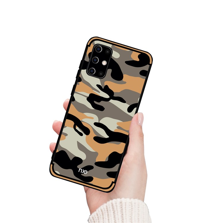 NXE Camouflage Pattern TPU Cell Phone Case for Samsung Galaxy S20 Plus - Orange-2